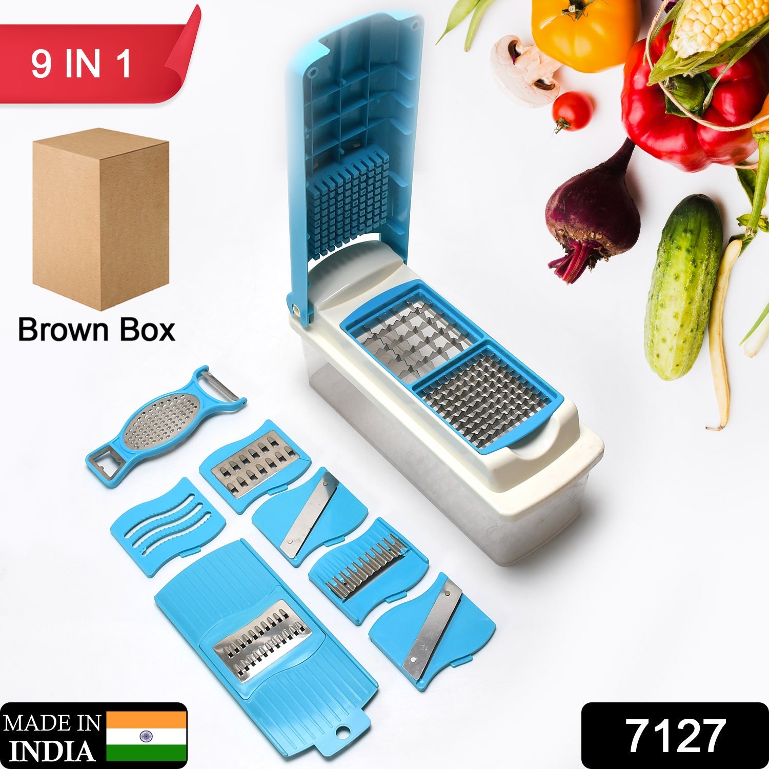 7127 9in1 Stainless Steel Multipurpose Vegetable and Fruit Slicer Chopper For Home & kitchen Use DeoDap 7127 9in1 Stainless Steel Multipurpose Vegetable and Fruit Slicer Chopper For Home & kitchen Use DeoDap